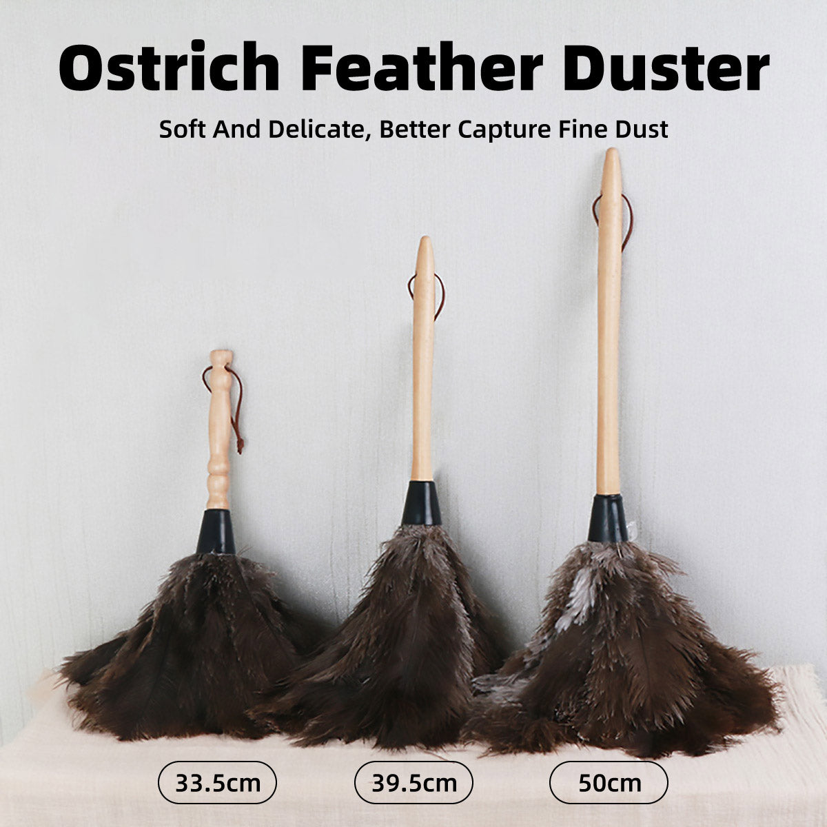 Ostrich Feather Duster with Strap for Home Cleaning