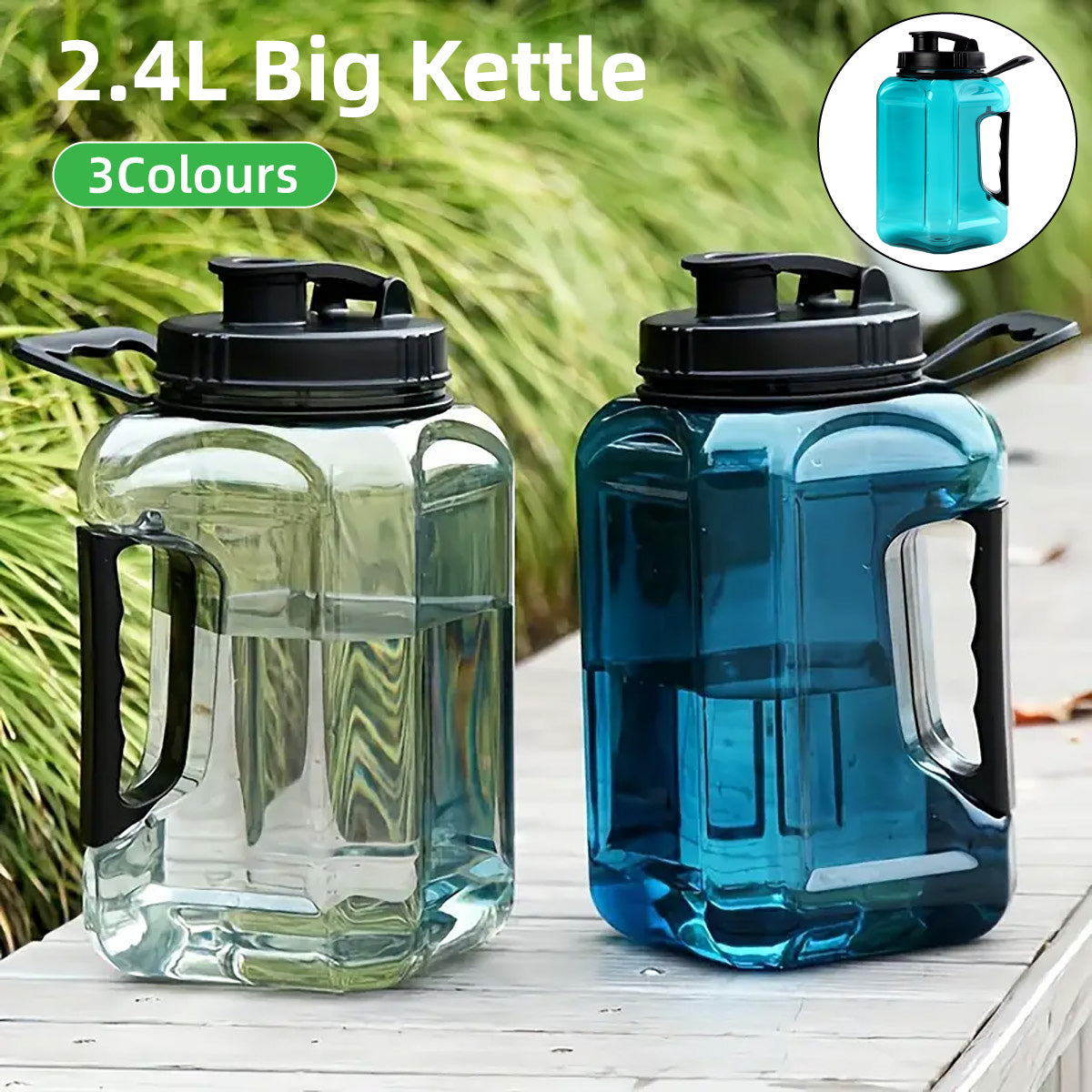 2.4L Large Capacity Water Bottle for Outdoor Sports