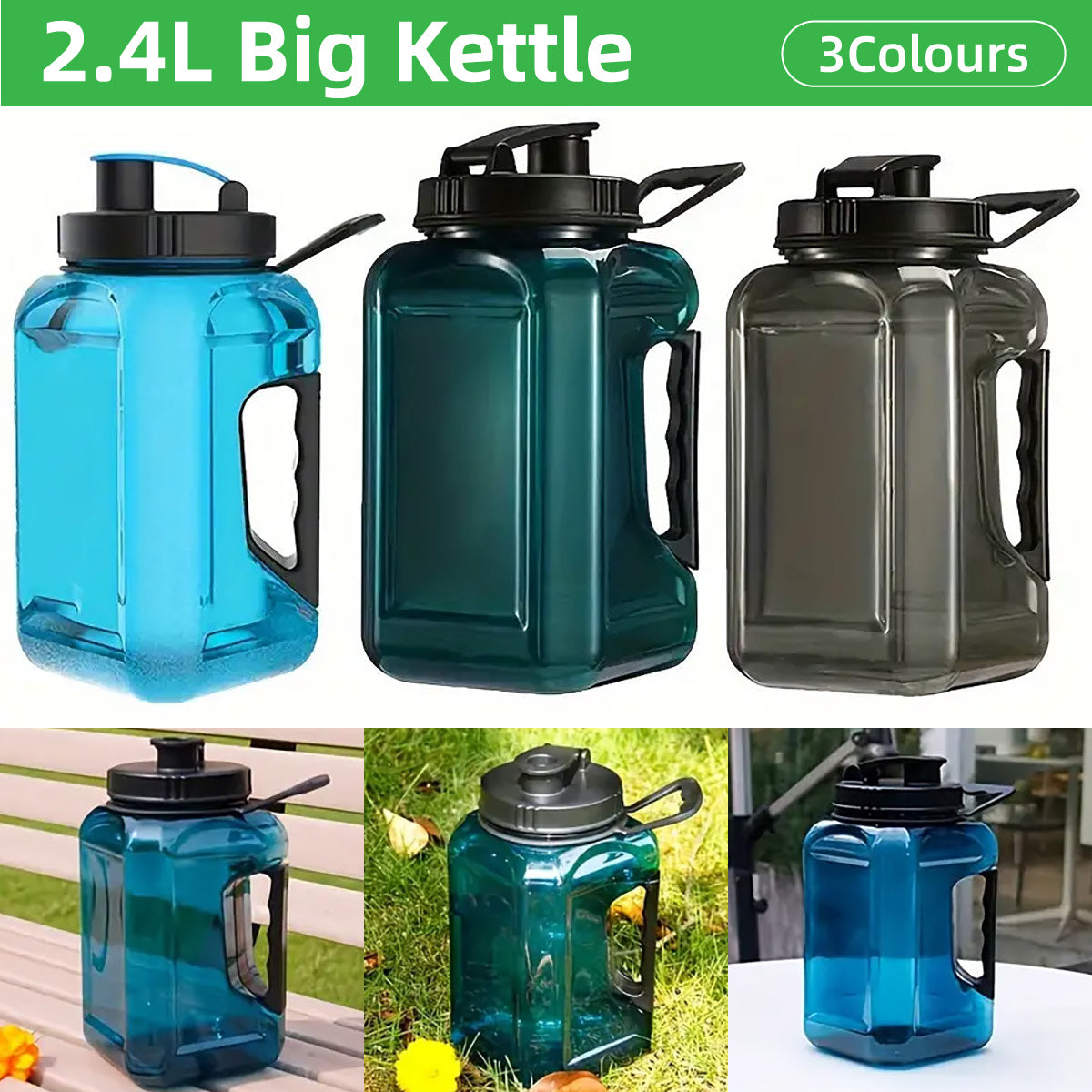 2.4L Large Capacity Water Bottle for Outdoor Sports