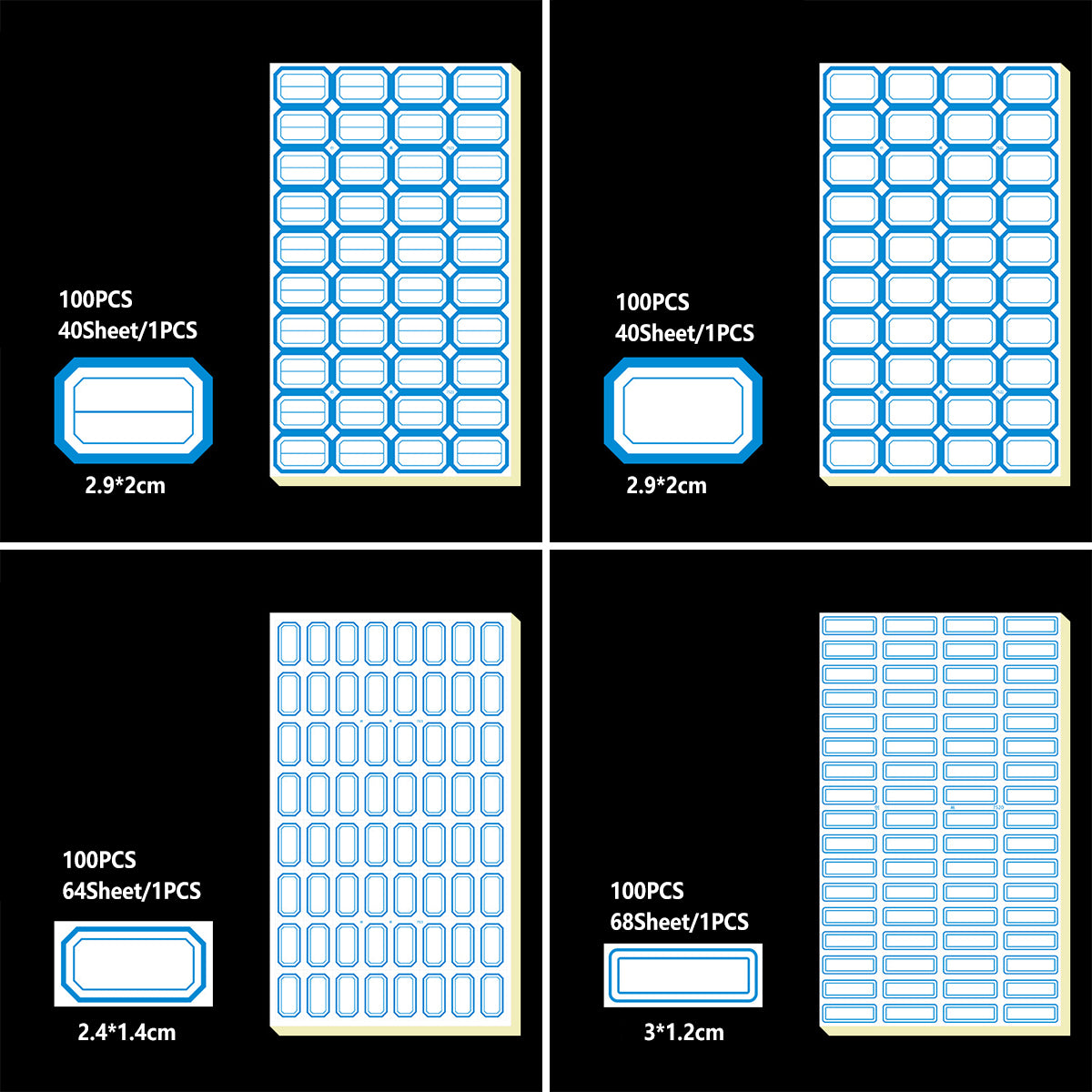 100 Pcs Price Stickers Blank Self-Adhesive Writable Labels