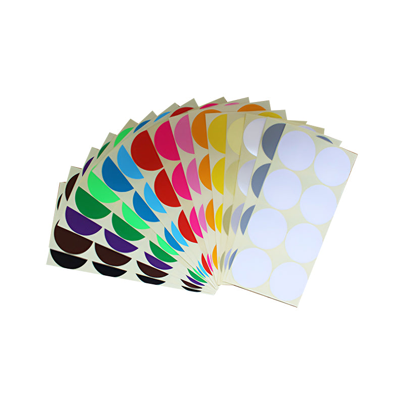 16 Sheets Round Dot Stickers Mixed Colours Self Adhesive