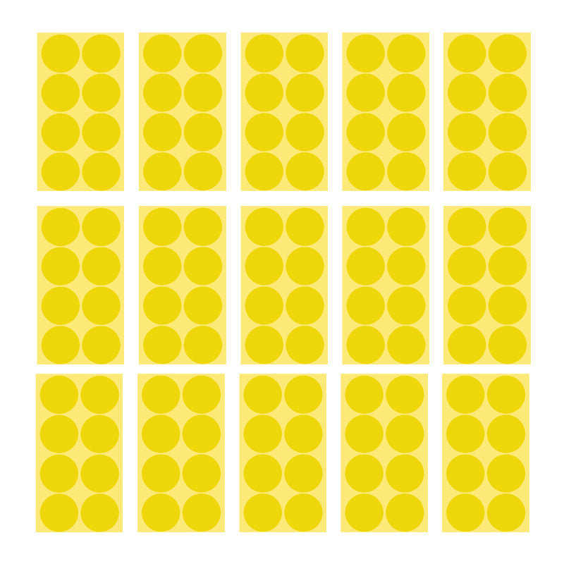 50mm Round Sticker Dots Adhesive Labels 1/5/15 Sheets