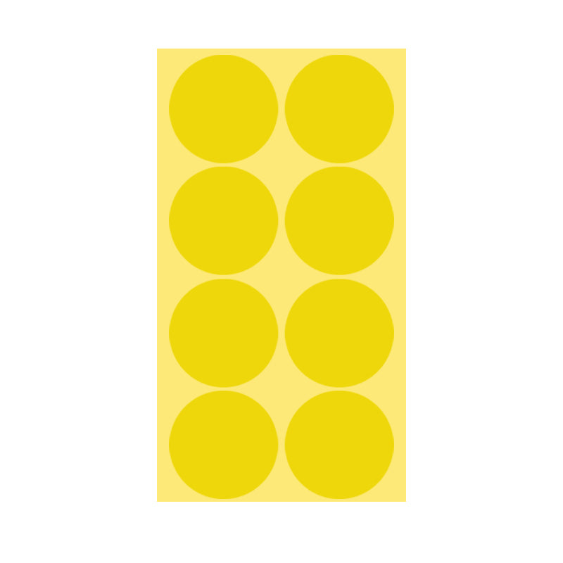 50mm Round Sticker Dots Adhesive Labels 1/5/15 Sheets