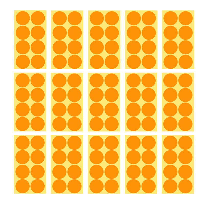 50mm Round Sticker Dots Adhesive Labels 1/5/15 Sheets