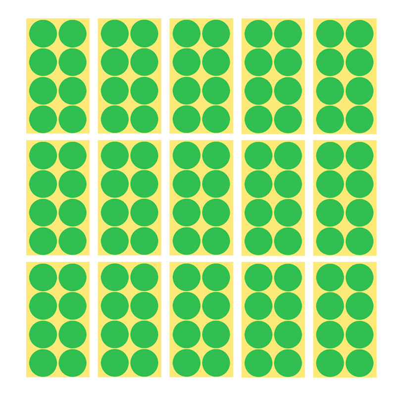 50mm Round Sticker Dots Adhesive Labels 1/5/15 Sheets