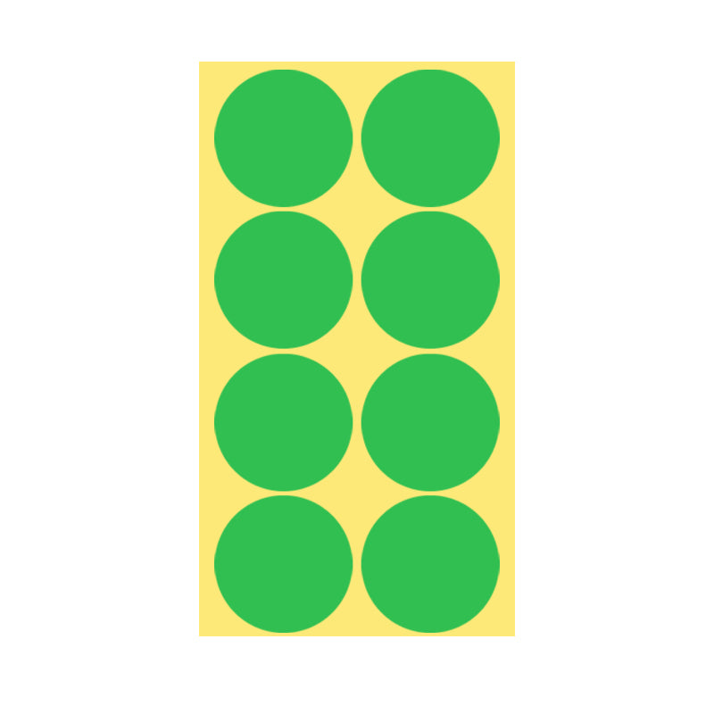 50mm Round Sticker Dots Adhesive Labels 1/5/15 Sheets