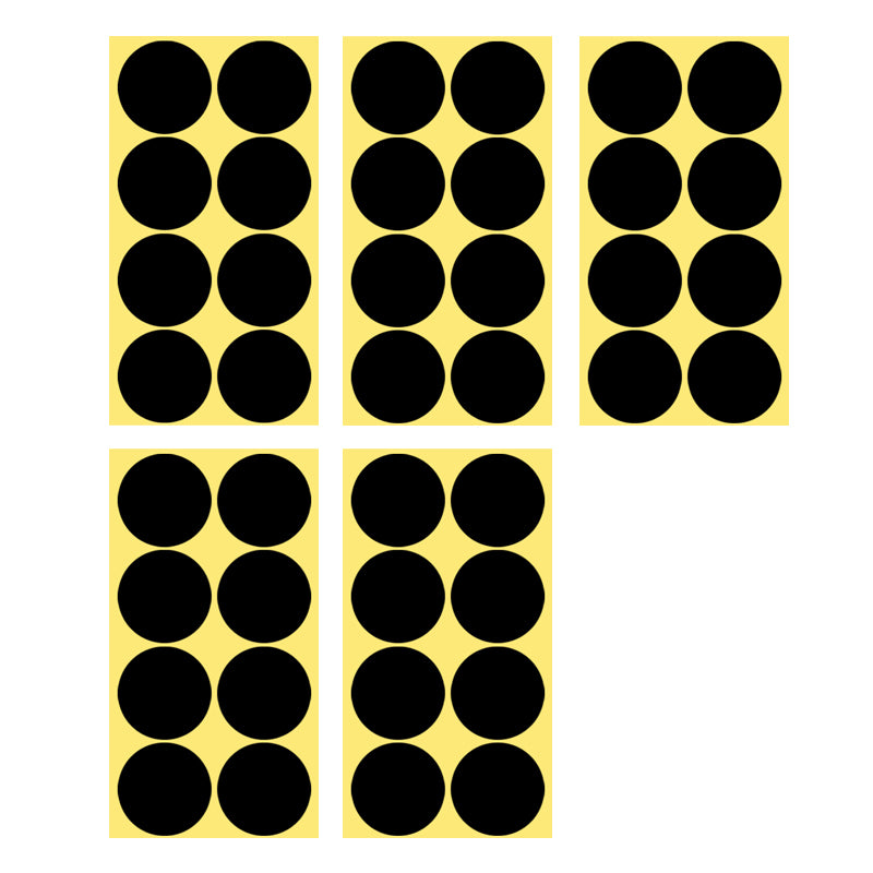 50mm Round Sticker Dots Adhesive Labels 1/5/15 Sheets