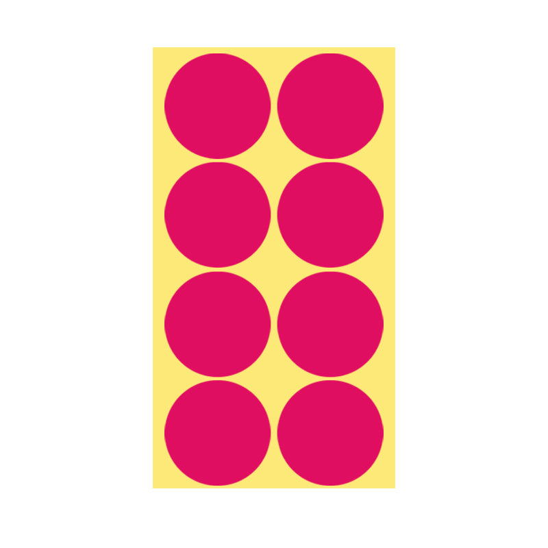 50mm Round Sticker Dots Adhesive Labels 1/5/15 Sheets