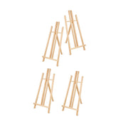 4 Pcs Mini Pine Wood Desktop Tripod Easel with Rope Support