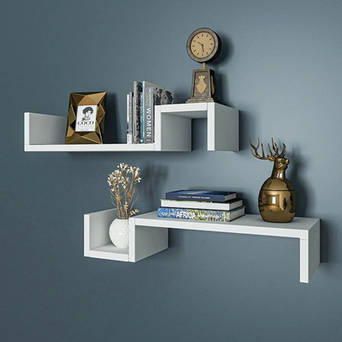 Wall Mounted Wooden Storage Shelf Multi Layer Display Rack