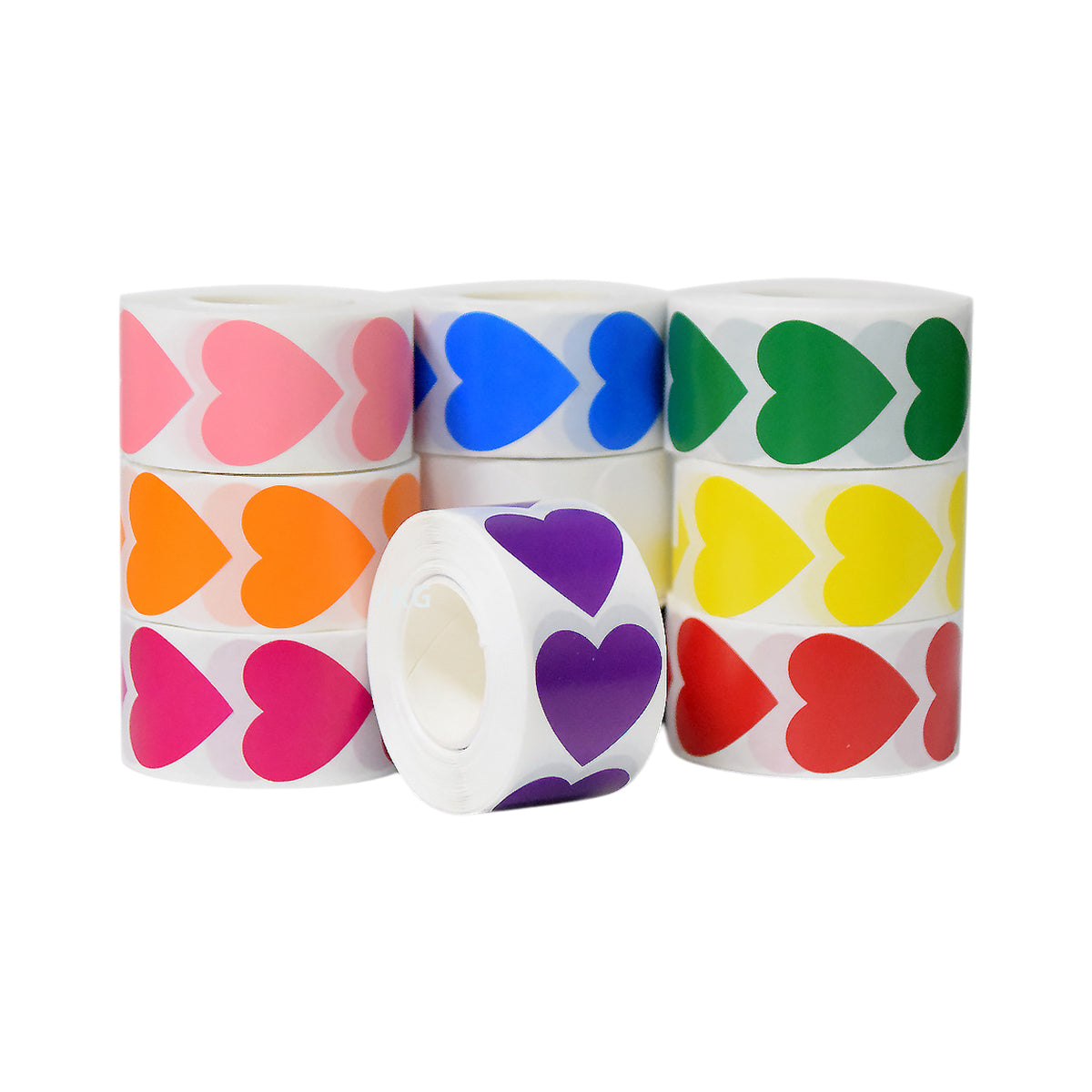 8 Rolls Heart Stickers 500 Pcs Self-Adhesive Labels