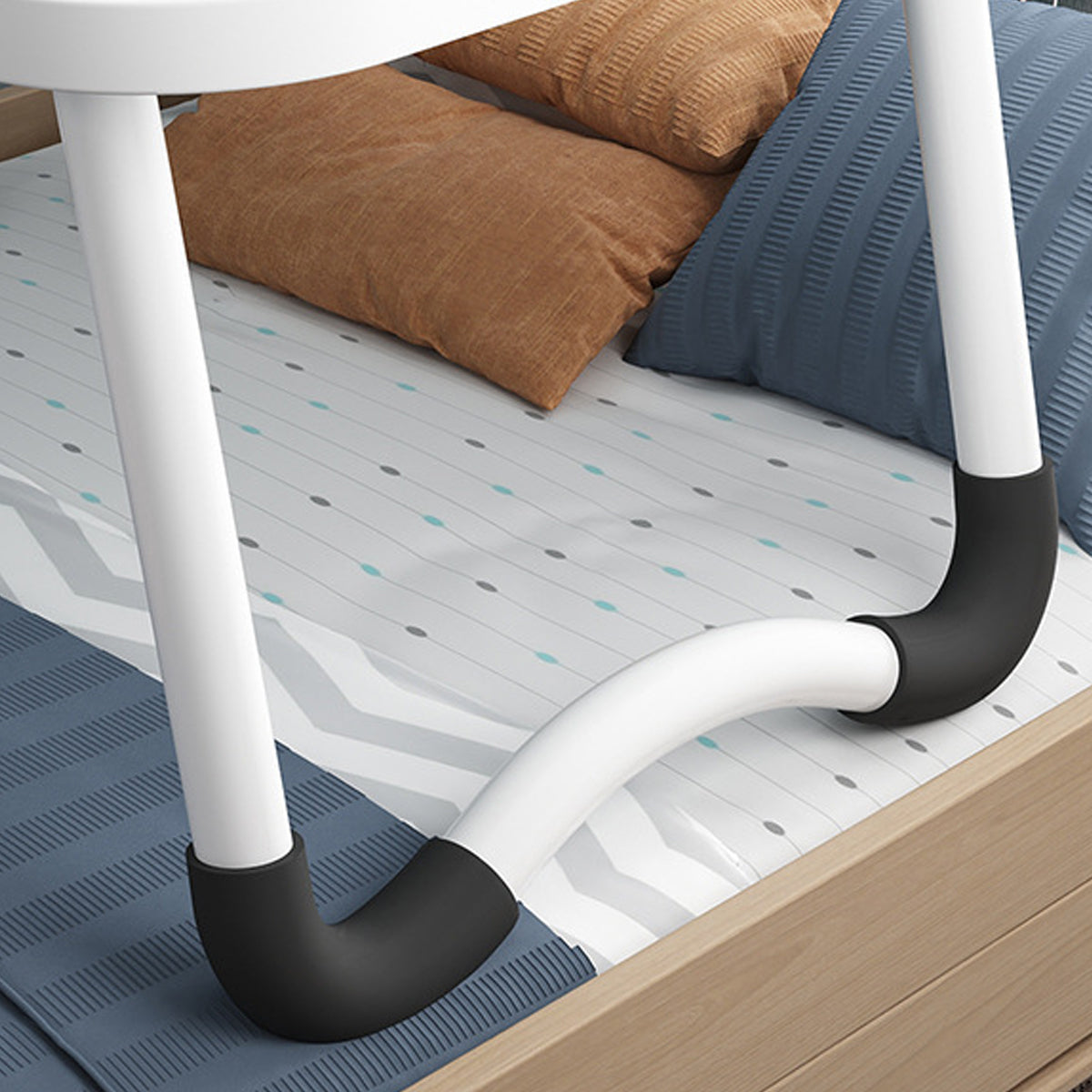 Foldable Bed Side Table with Cup Holder and Device Slot for Home Use