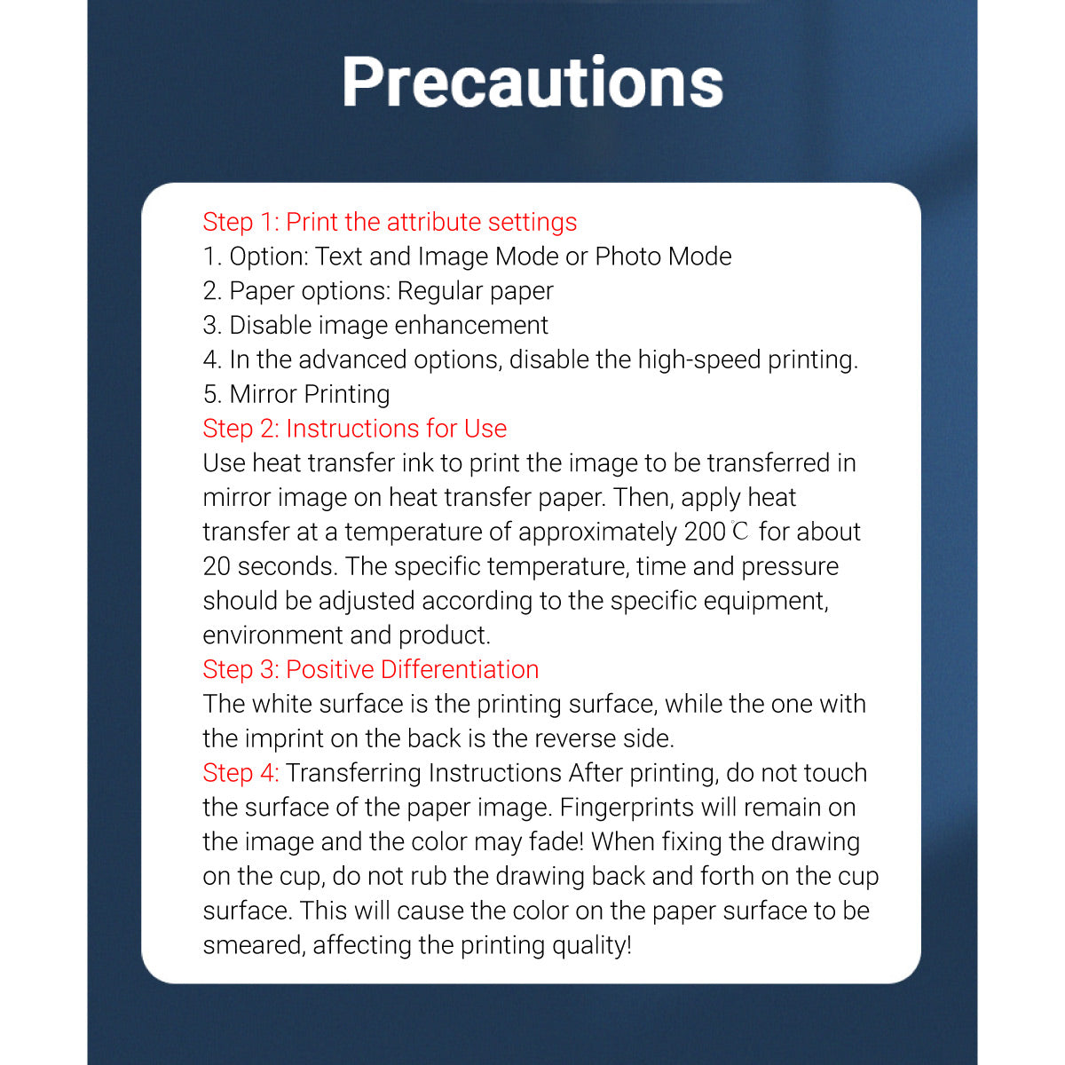 A4 Thermal Transfer Paper 100 Sheets Quick Dry Printing