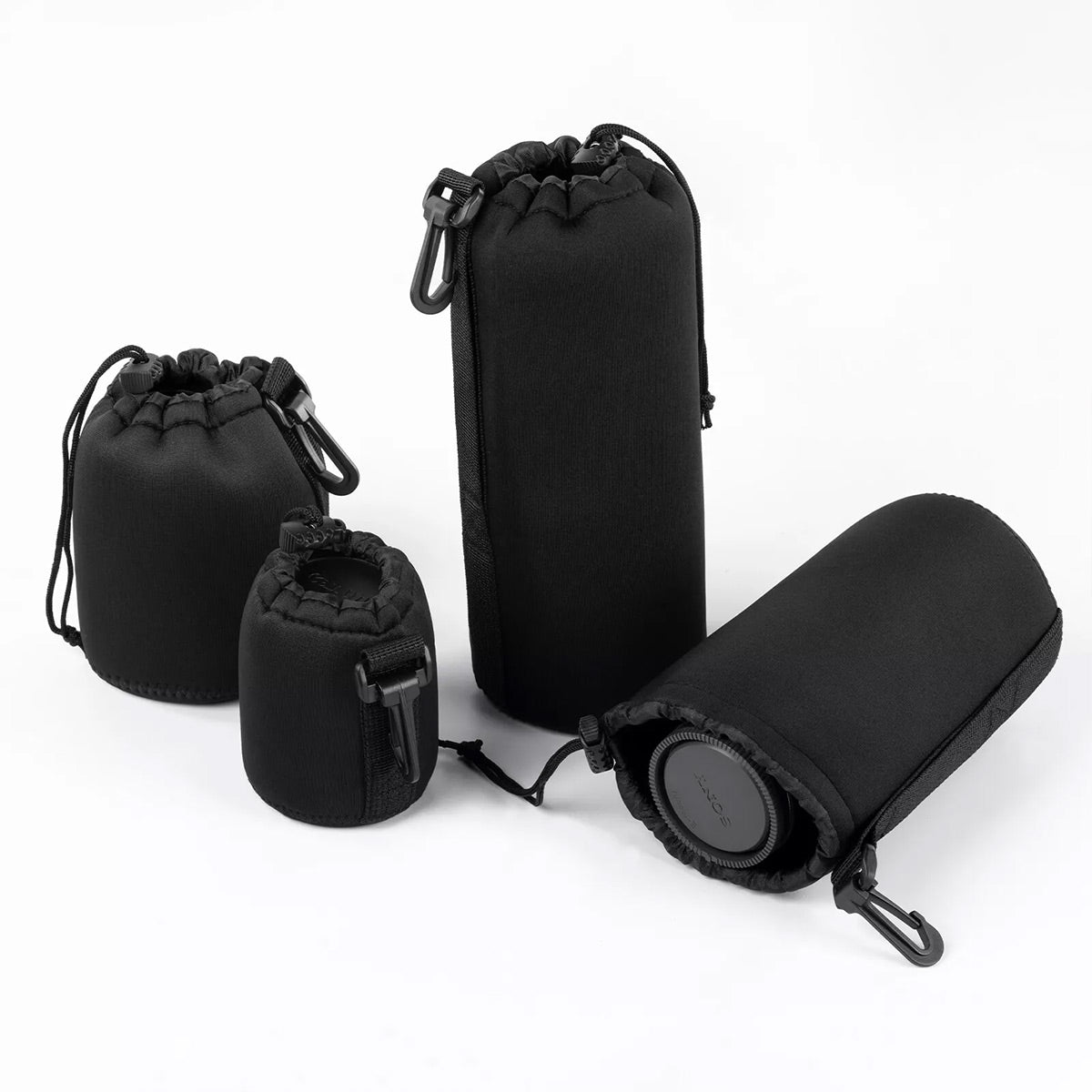 4 Pcs DSLR Camera Lens Pouch Protective Soft Cover