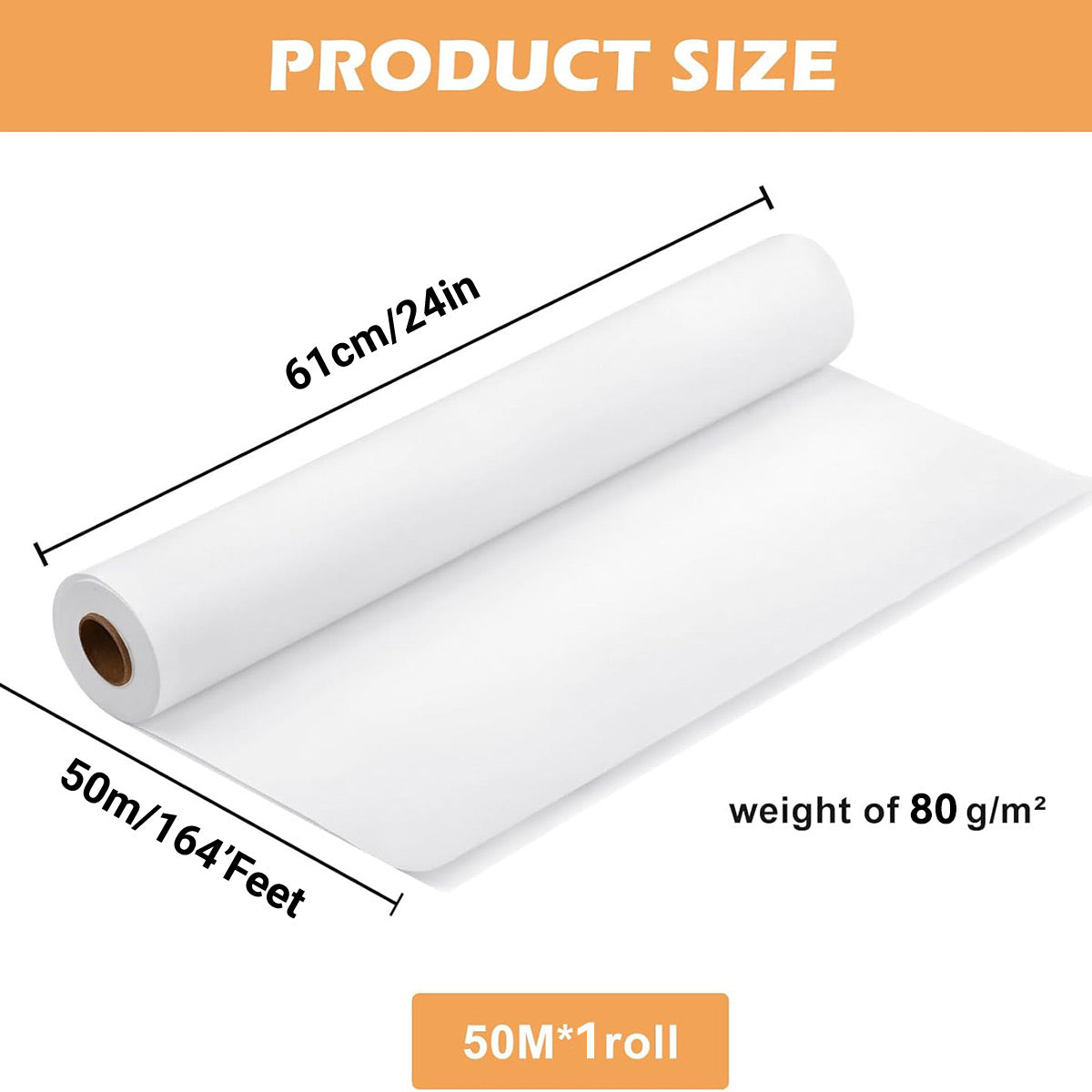 A1 Engineering Drawing Paper Roll 61cm 50m 80gsm