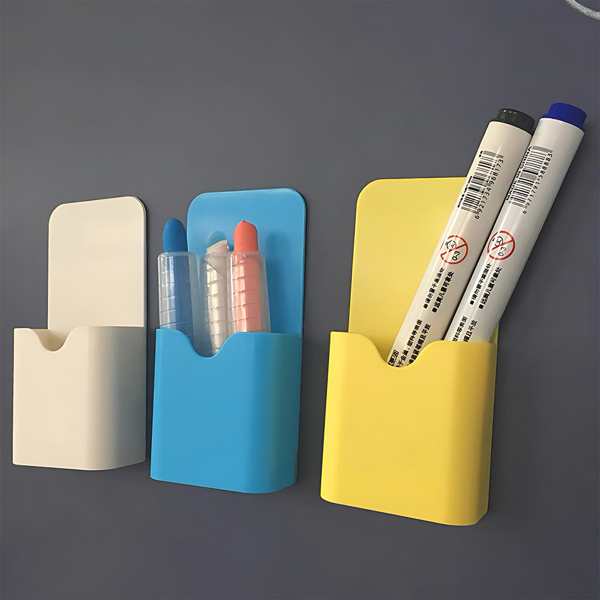 Magnetic Pen Holder Box Plastic Marker Organizer for Whiteboard or Fridge