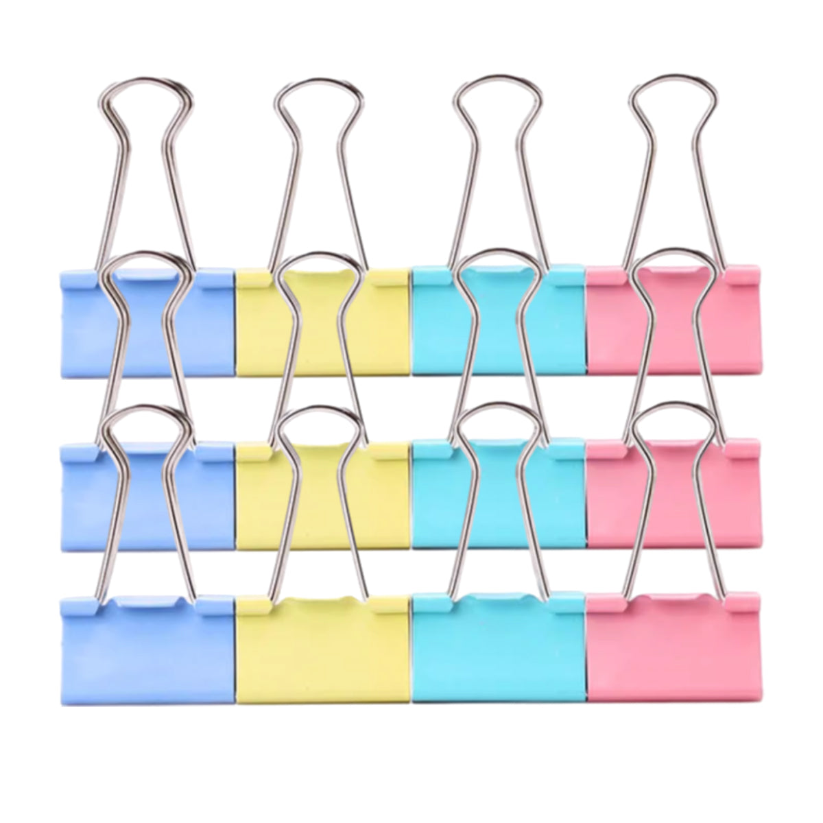 12 Pcs Long Tail Clips 51mm Metal Assorted Colours for Documents and ...