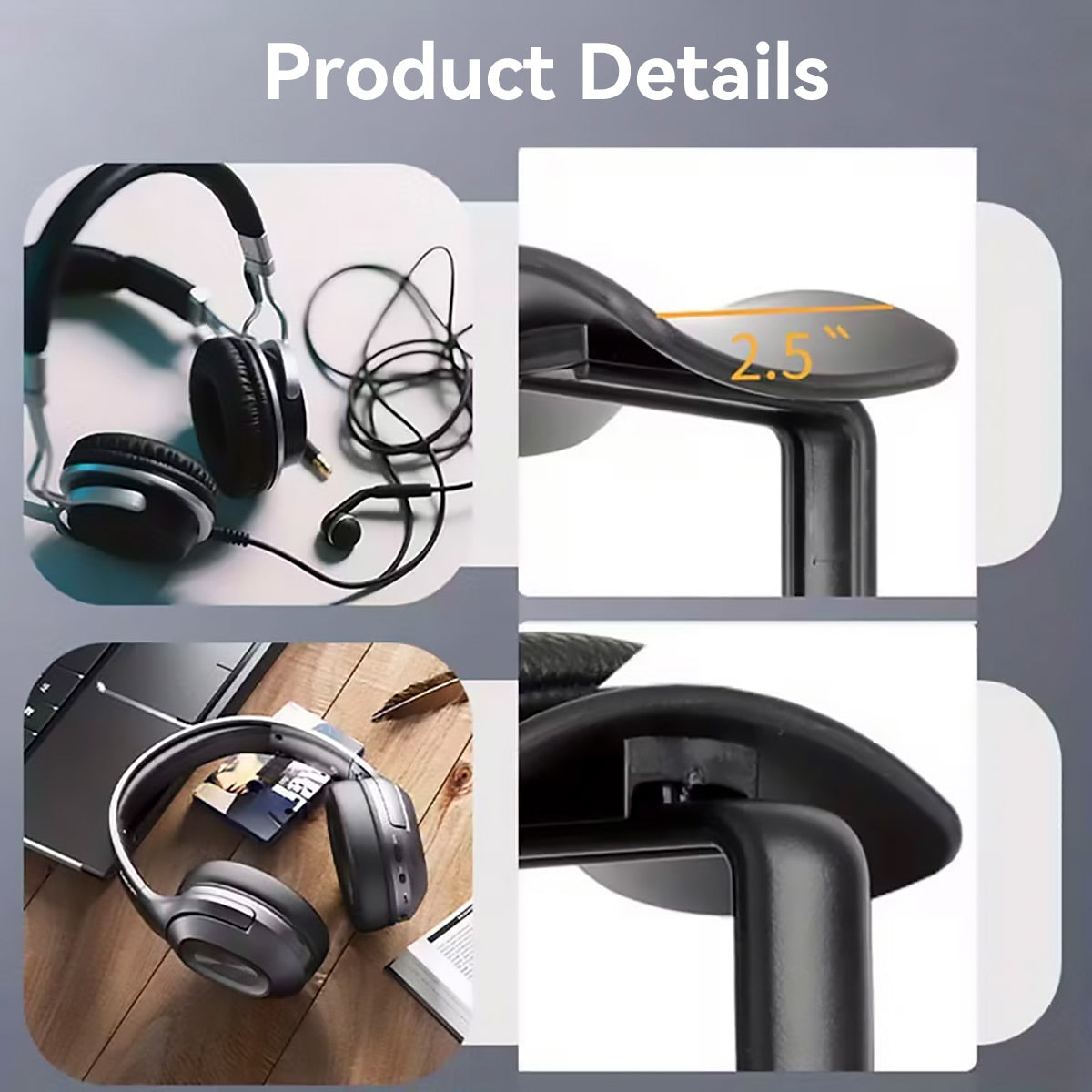 Vintage Headphone Stand with Storage Box Desk Setup