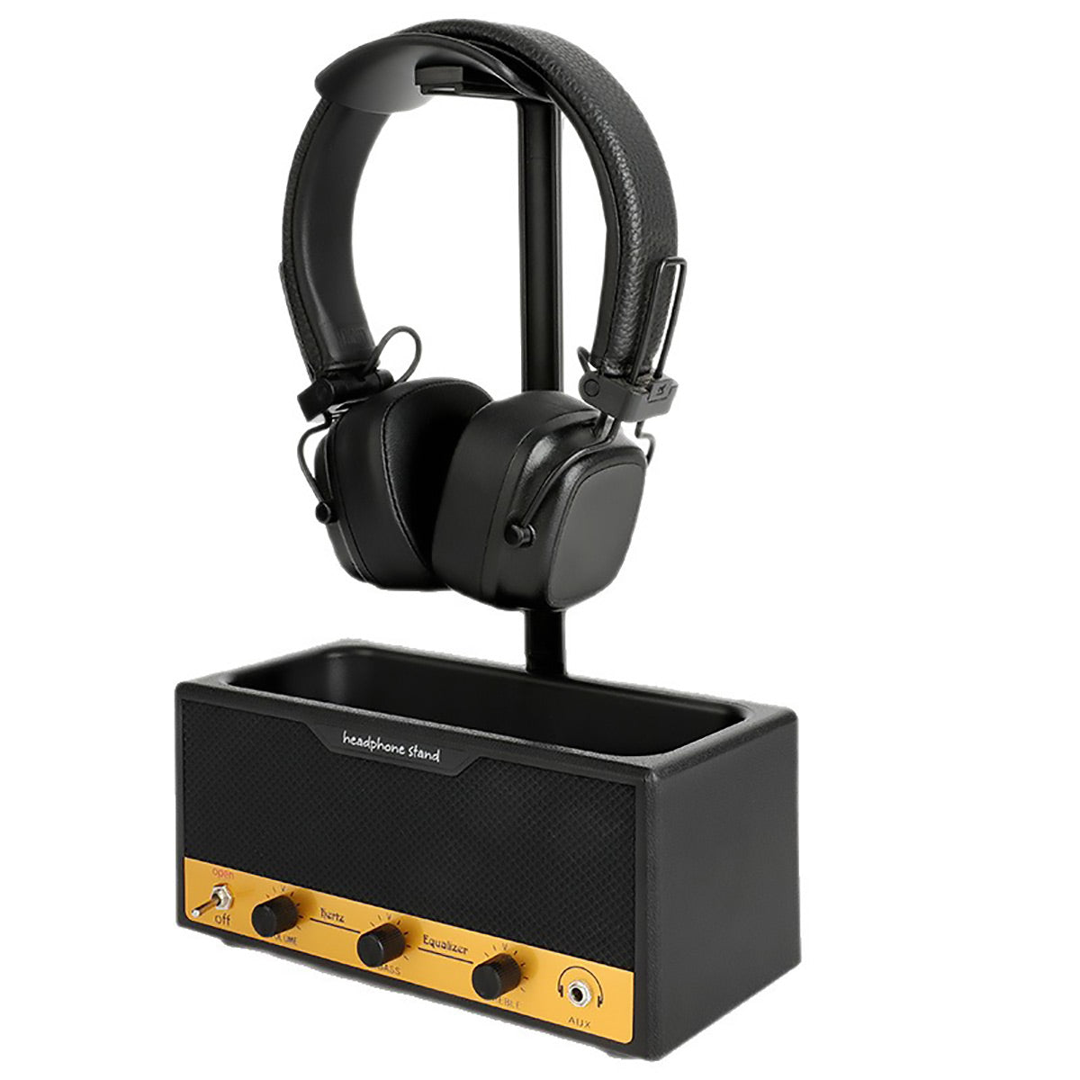 Vintage Headphone Stand with Storage Box Desk Setup