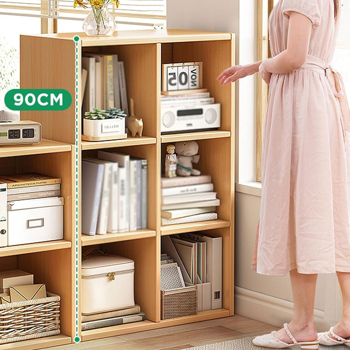 Open Shelf Bookcase with Spacious Compartments