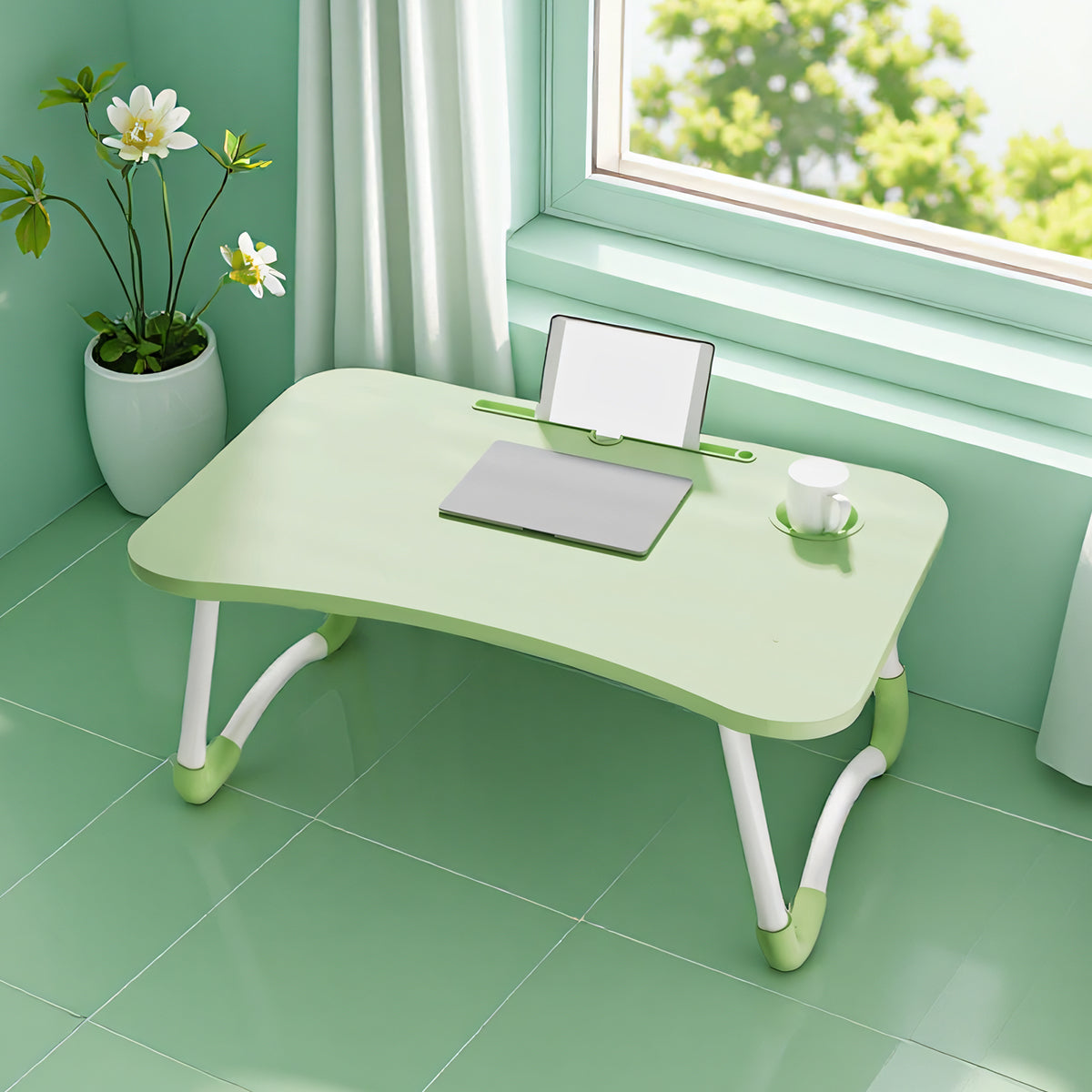 Foldable Bedside Small Table for Laptop and Books Use