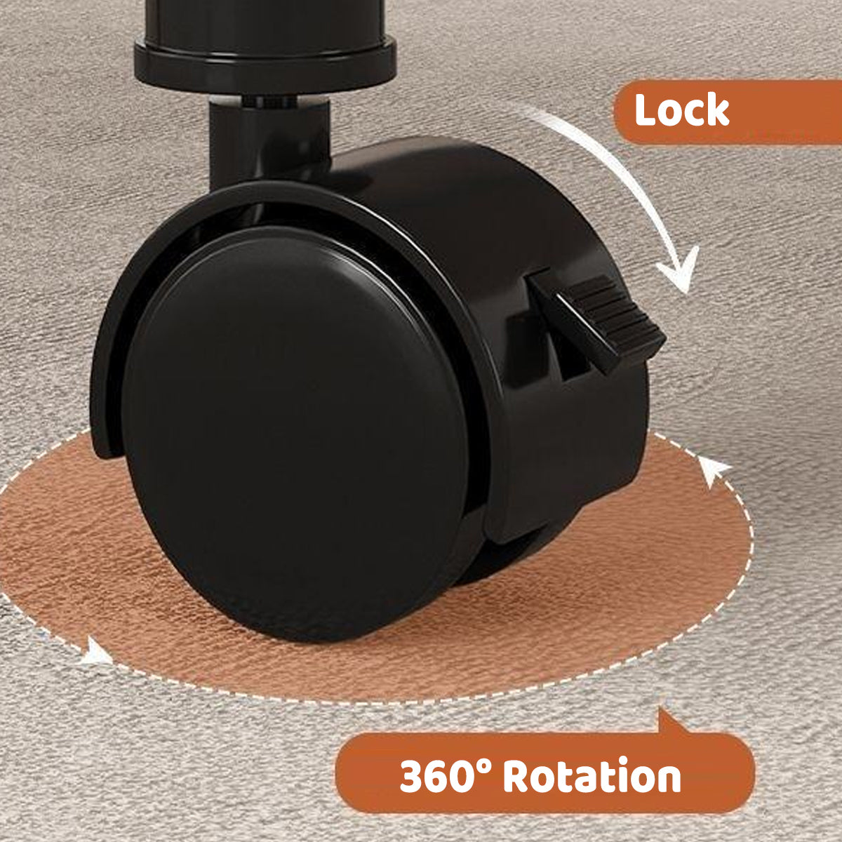 Movable Sofa Side Table Tea Trolley Shelf with Lockable Wheels