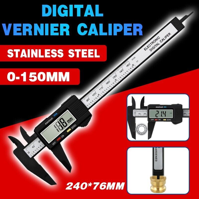 Electronic Digital Vernier Caliper 150mm Carbon Fiber Gauge