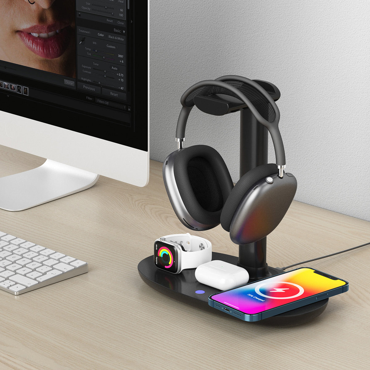 Headphone Stand Charging Station 15W Wireless Pad