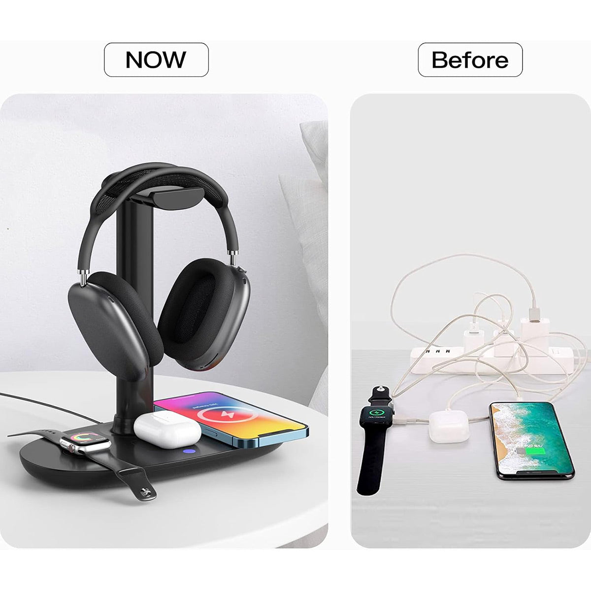 Headphone Stand Charging Station 15W Wireless Pad