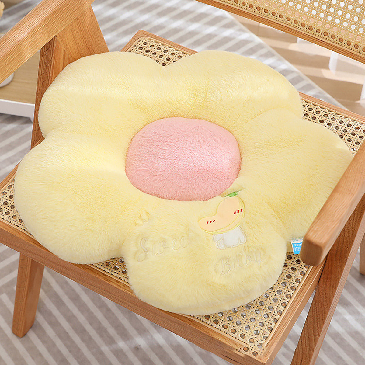 Sunflower Floor Cushion Soft Plush Chair Pad with Padding
