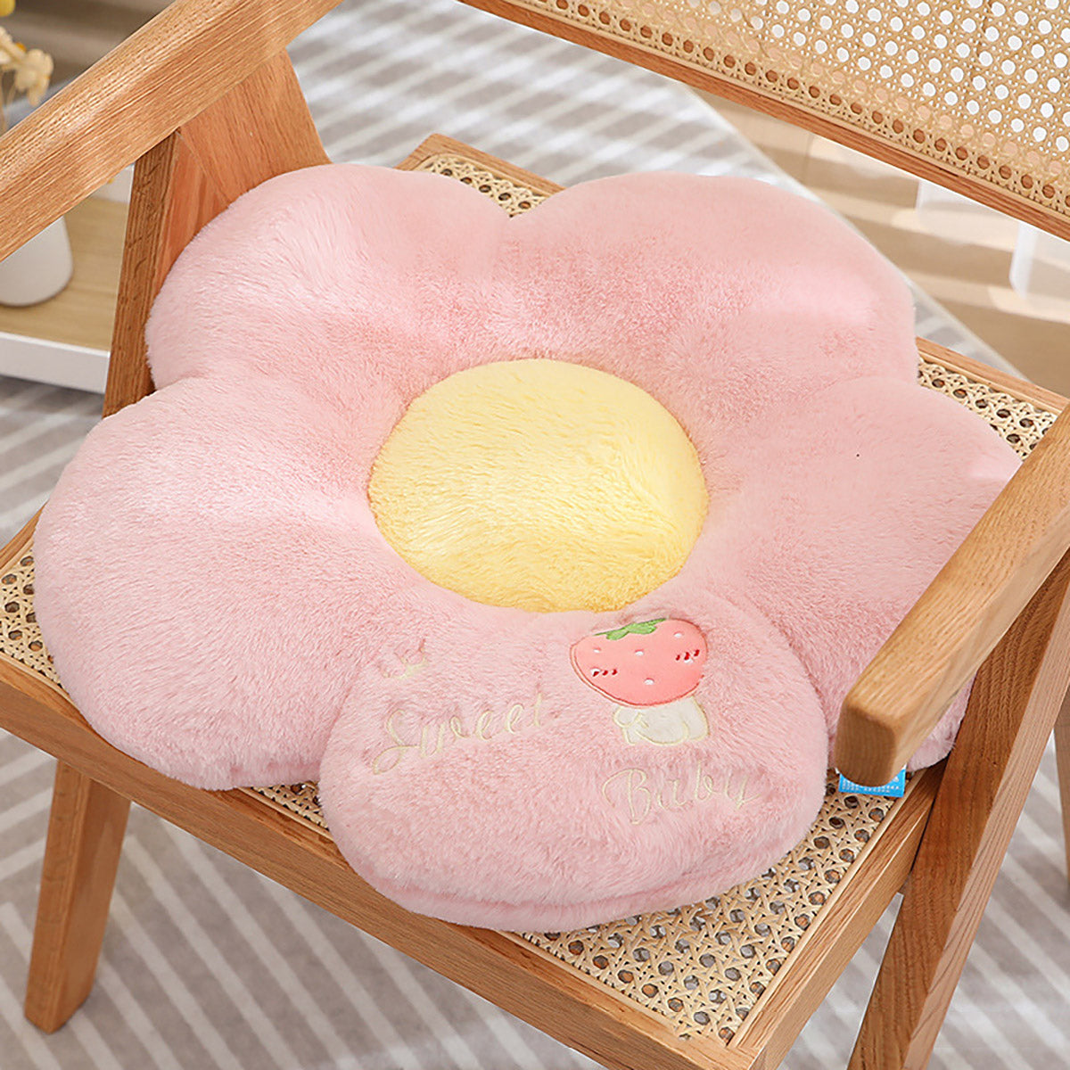Sunflower Floor Cushion Soft Plush Chair Pad with Padding