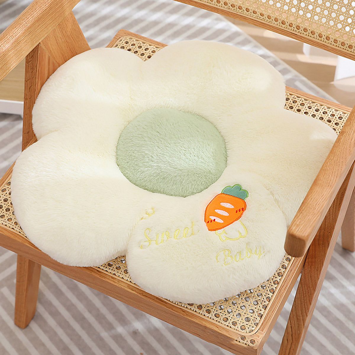 Sunflower Floor Cushion Soft Plush Chair Pad with Padding