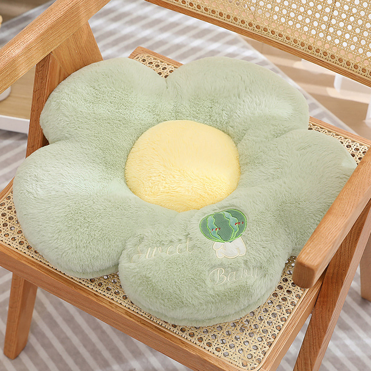 Sunflower Floor Cushion Soft Plush Chair Pad with Padding