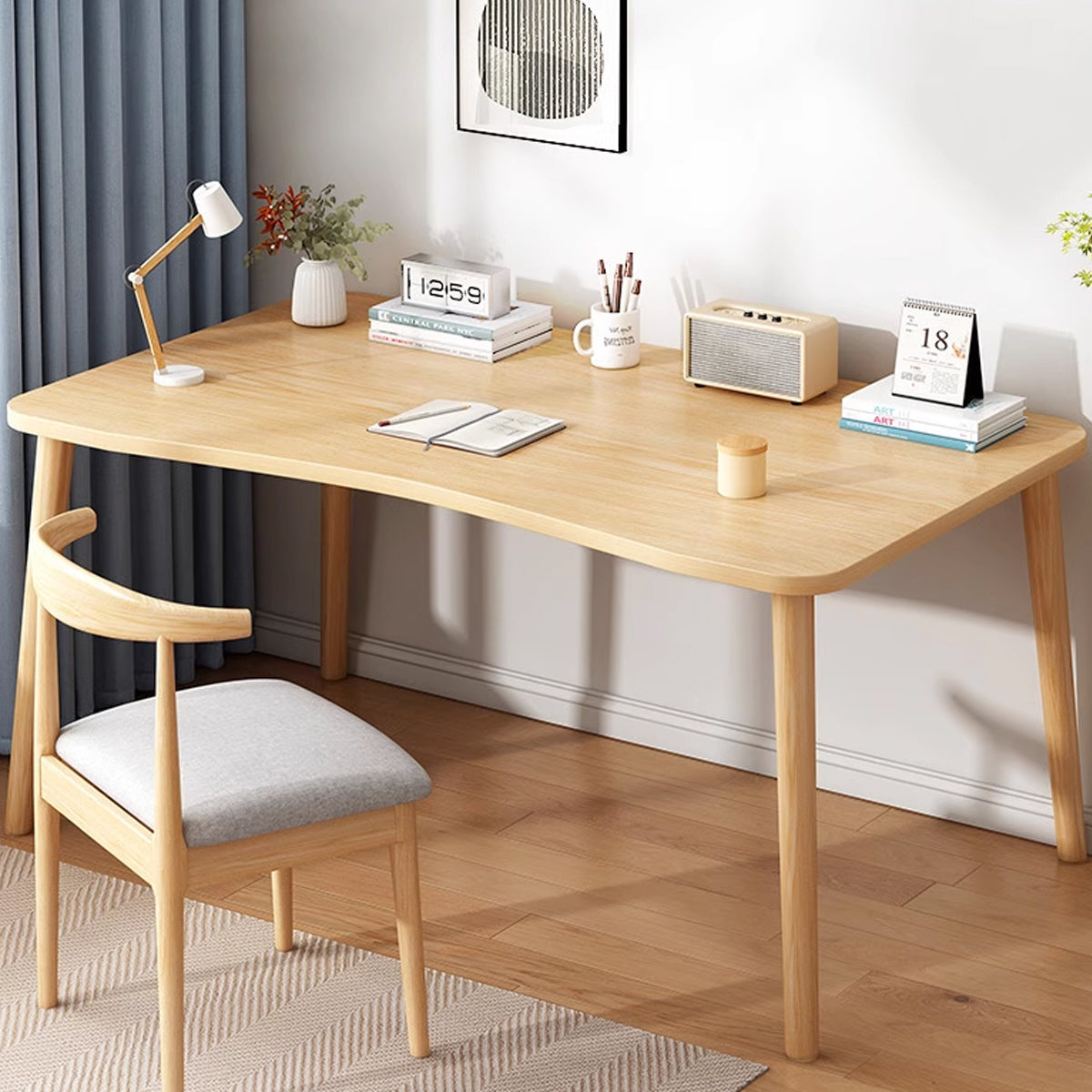 Simple Home Office Desk with Space Saving Compact Design