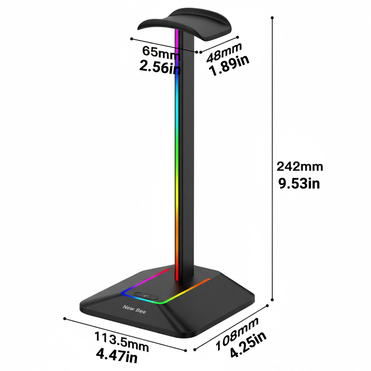 RGB Headphone Stand with USB 3.0 Hub and Type-C Ports