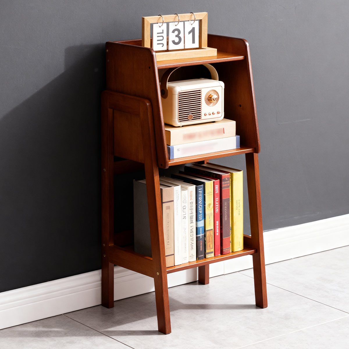 Simple Floor Standing Bookshelf Bamboo Storage Bookcase