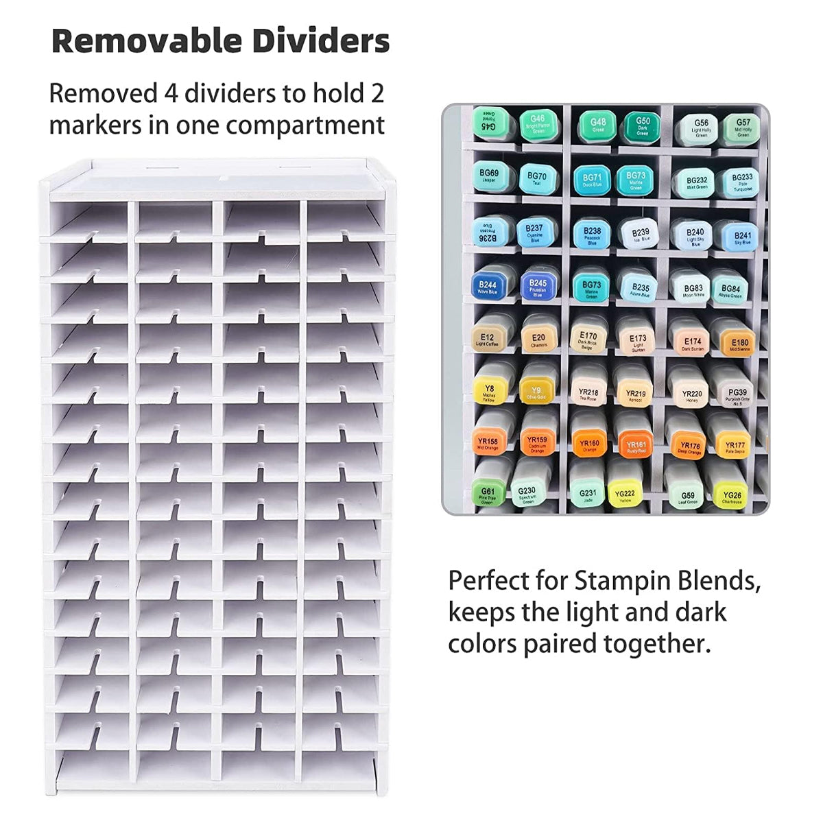 120 Grid Marker Storage Box for Pens Organizing