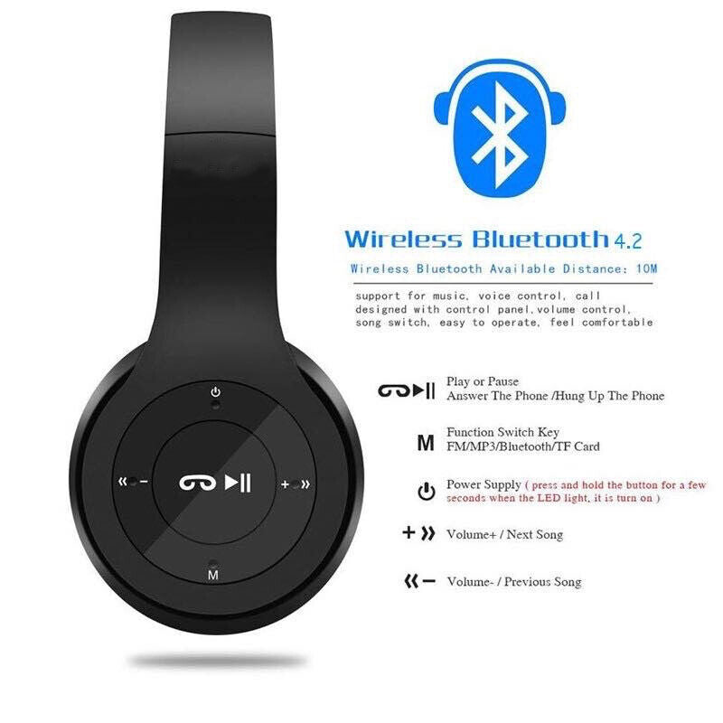 Wireless Bluetooth 5.3 Headphones with Mic Pads