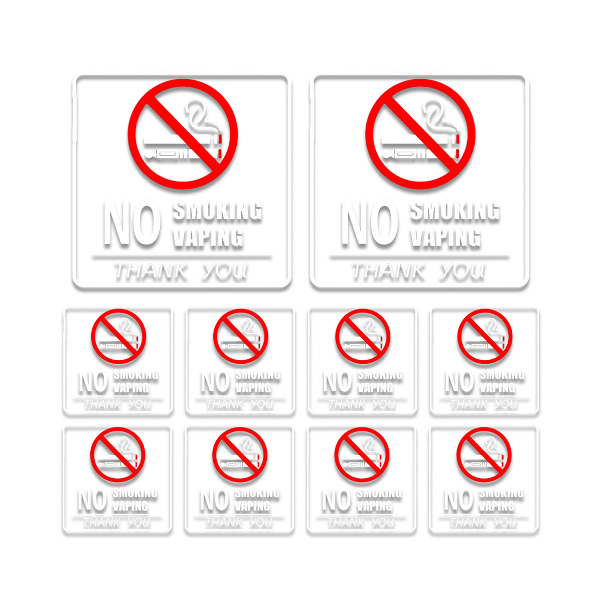 10 Pcs No Smoking Sign Sticker Waterproof Removable Label