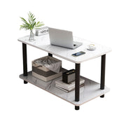 Office Break Room Coffee Table with Double Storage and Space-Saving Design