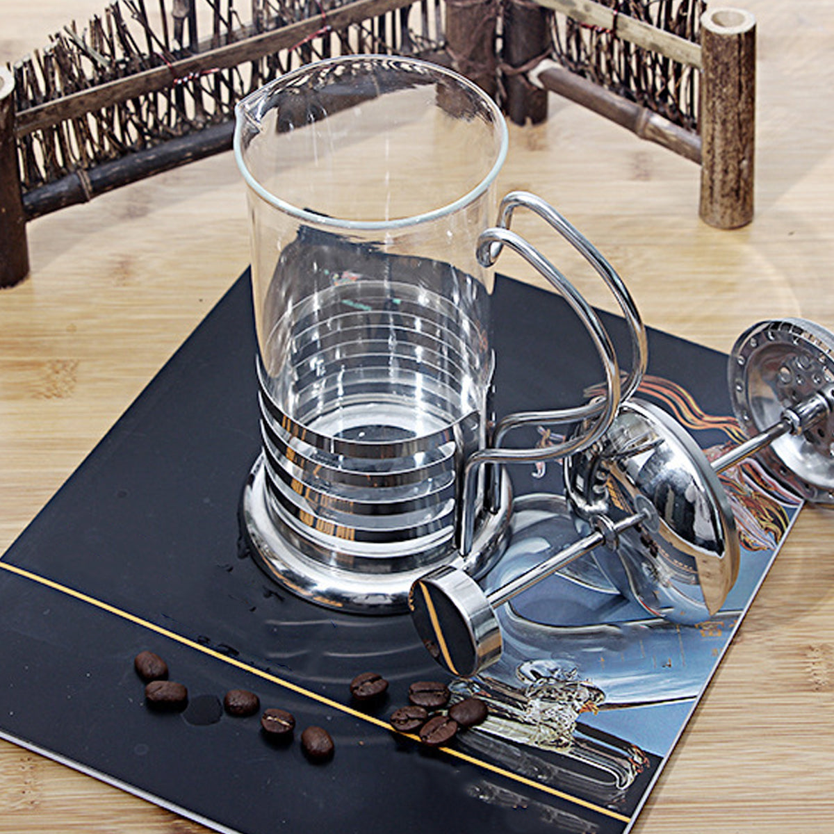 French Press Coffee Maker 350ml Borosilicate Glass