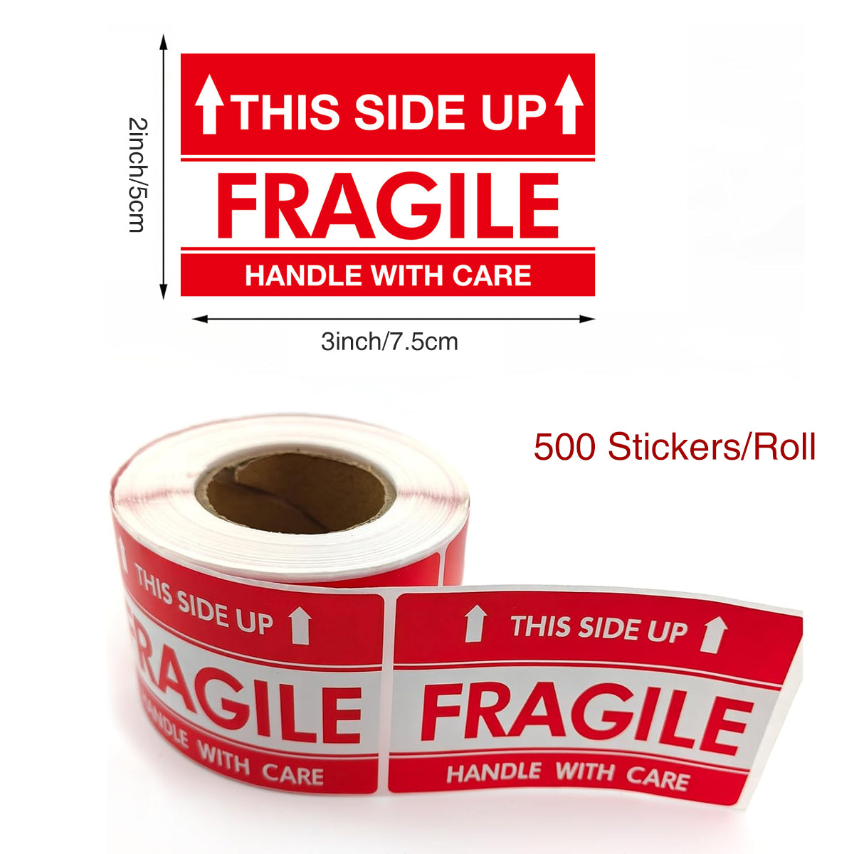500PCS Fragile Stickers Careful Shipping Labels for Packaging Protection Roll