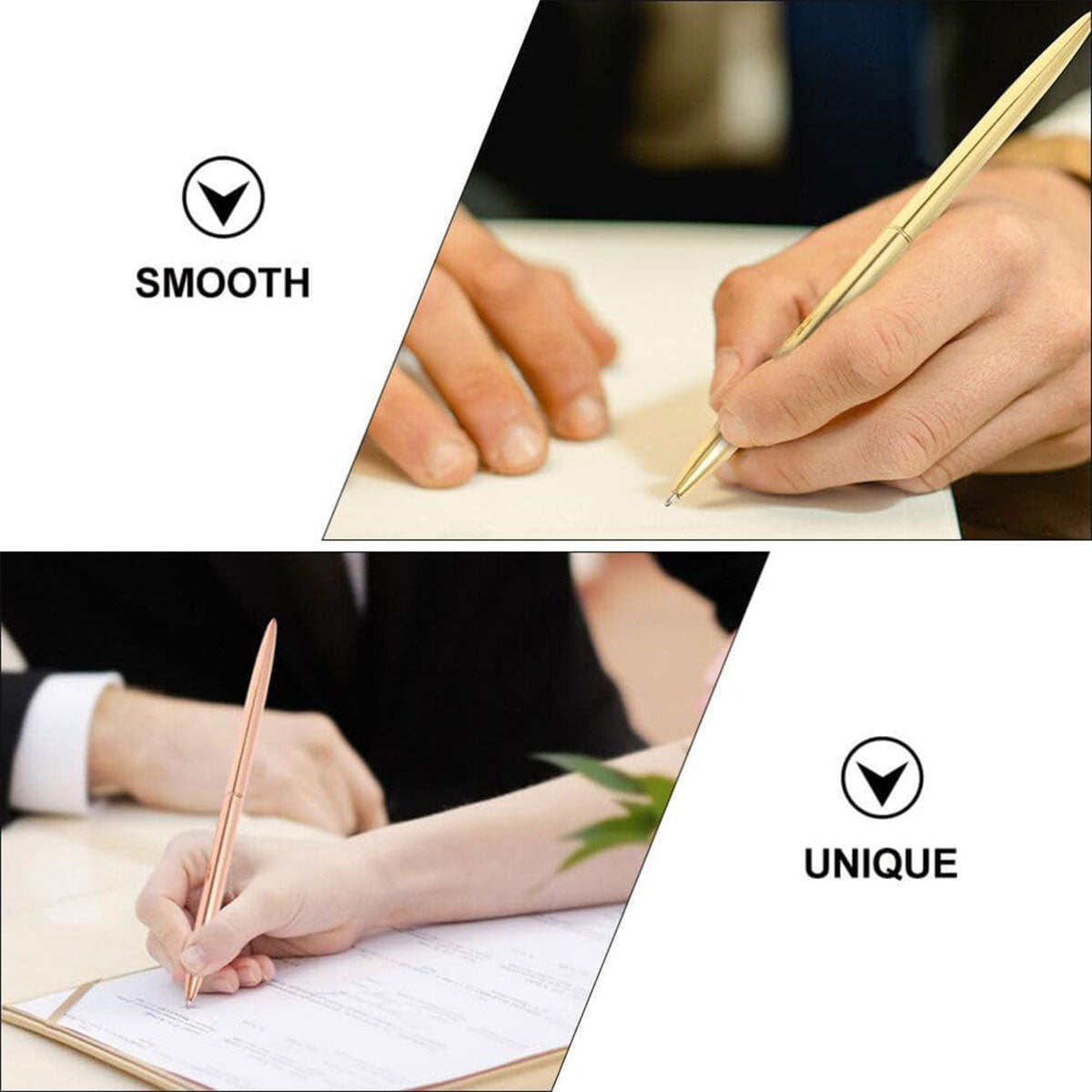 6 Pcs Ballpoint Pen Set with Plum Blossom Base Metal