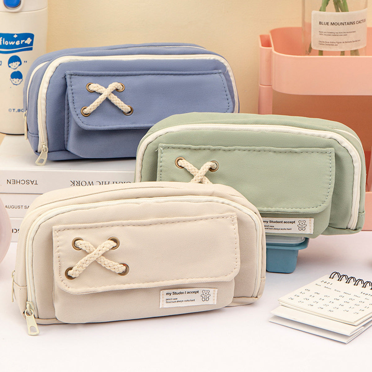 Pencil Case Large Capacity Layered Storage 6 Colours