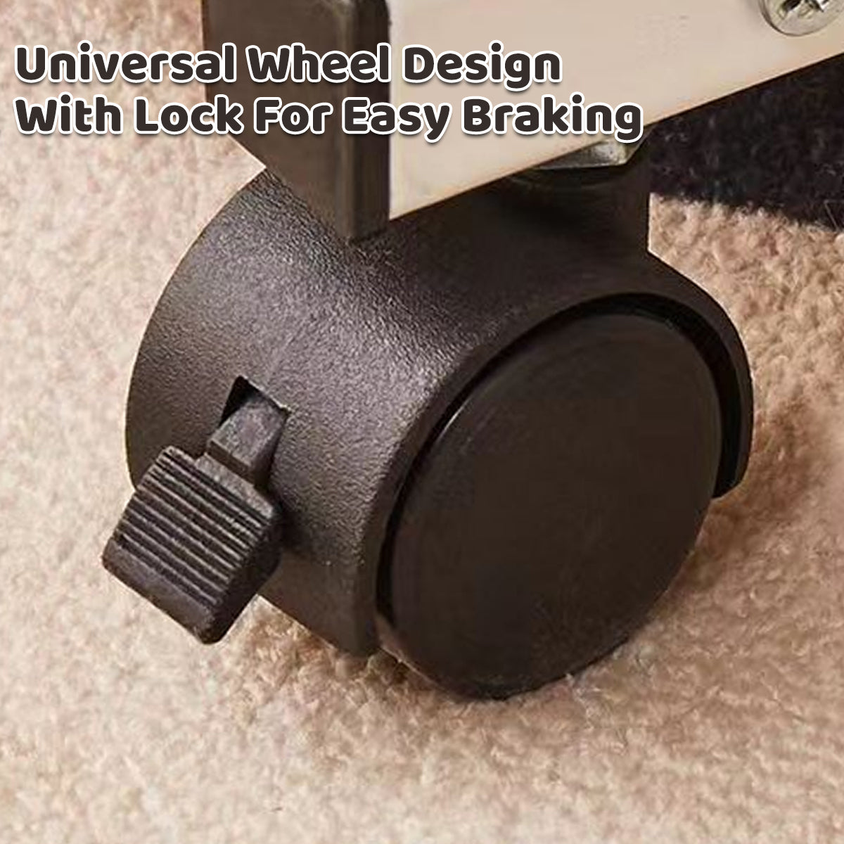 Mobile Side Table with Wheels and Magazine Pocket