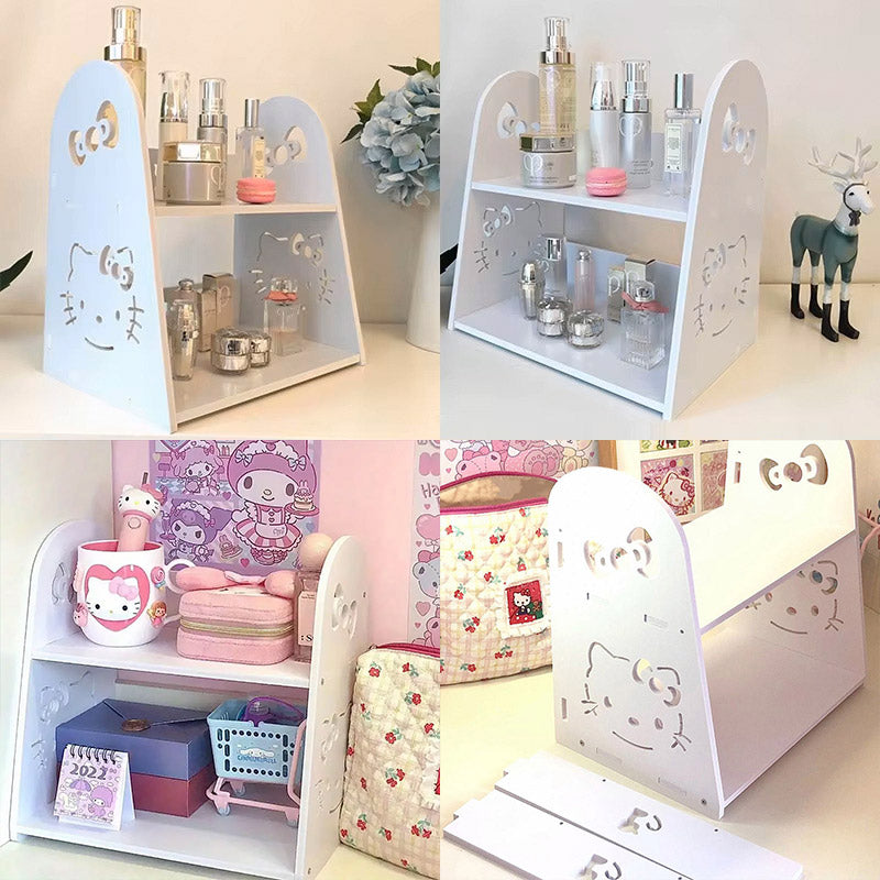 Cartoon Desktop Organizer Shelf 2 Tier High Density Fiberboard