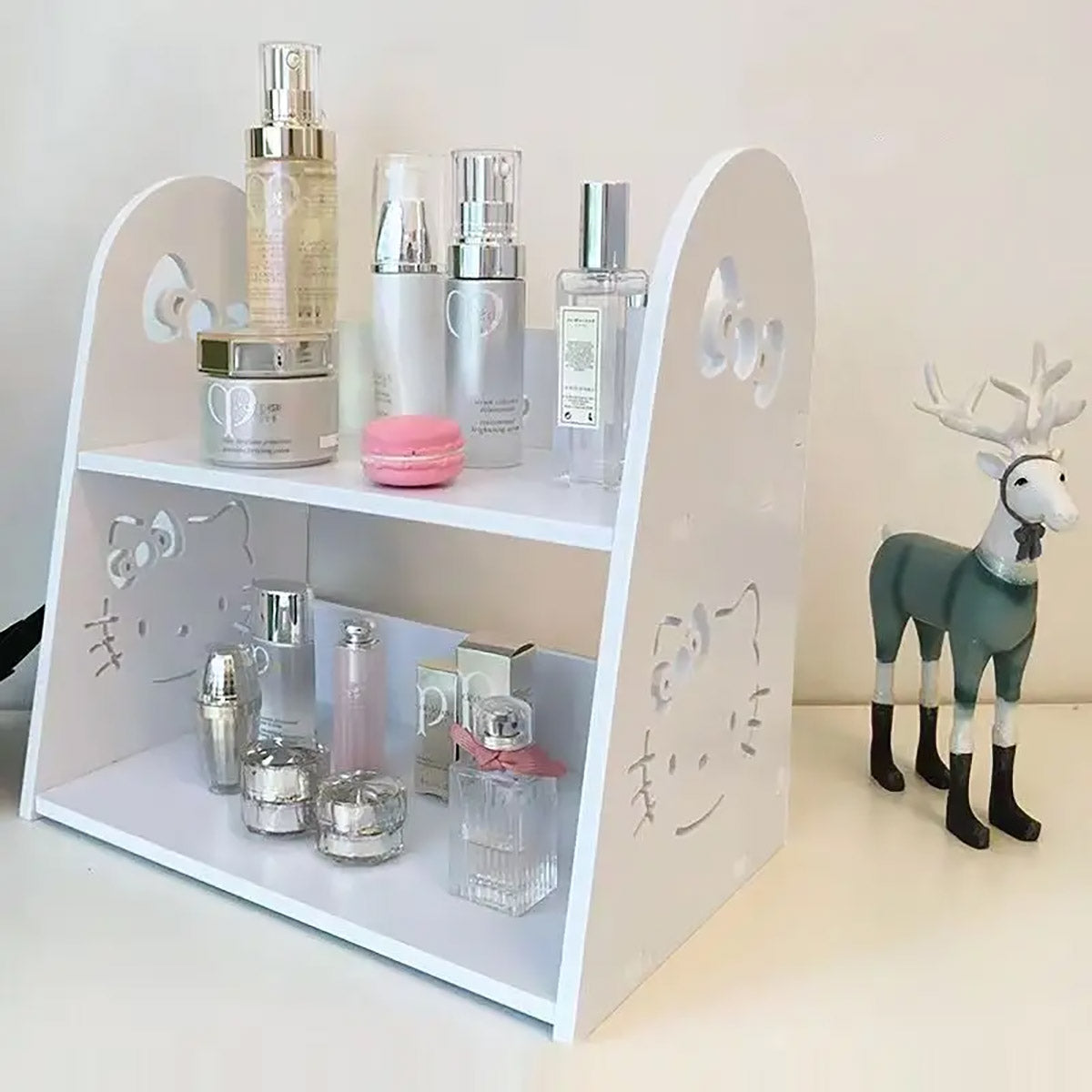 Cartoon Desktop Organizer Shelf 2 Tier High Density Fiberboard