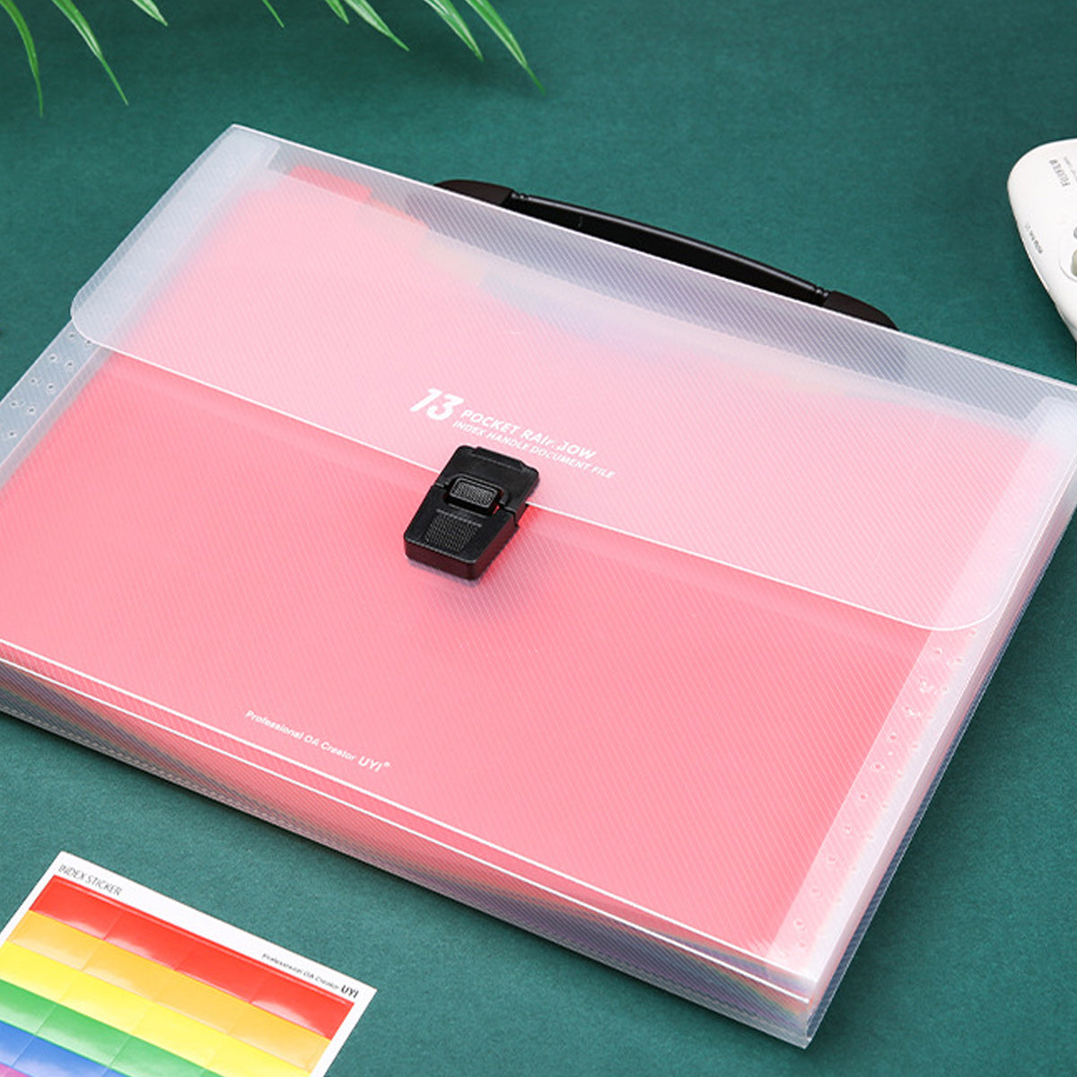 A4 Accordion File Folder 13 Pockets with Handle Buckle PP