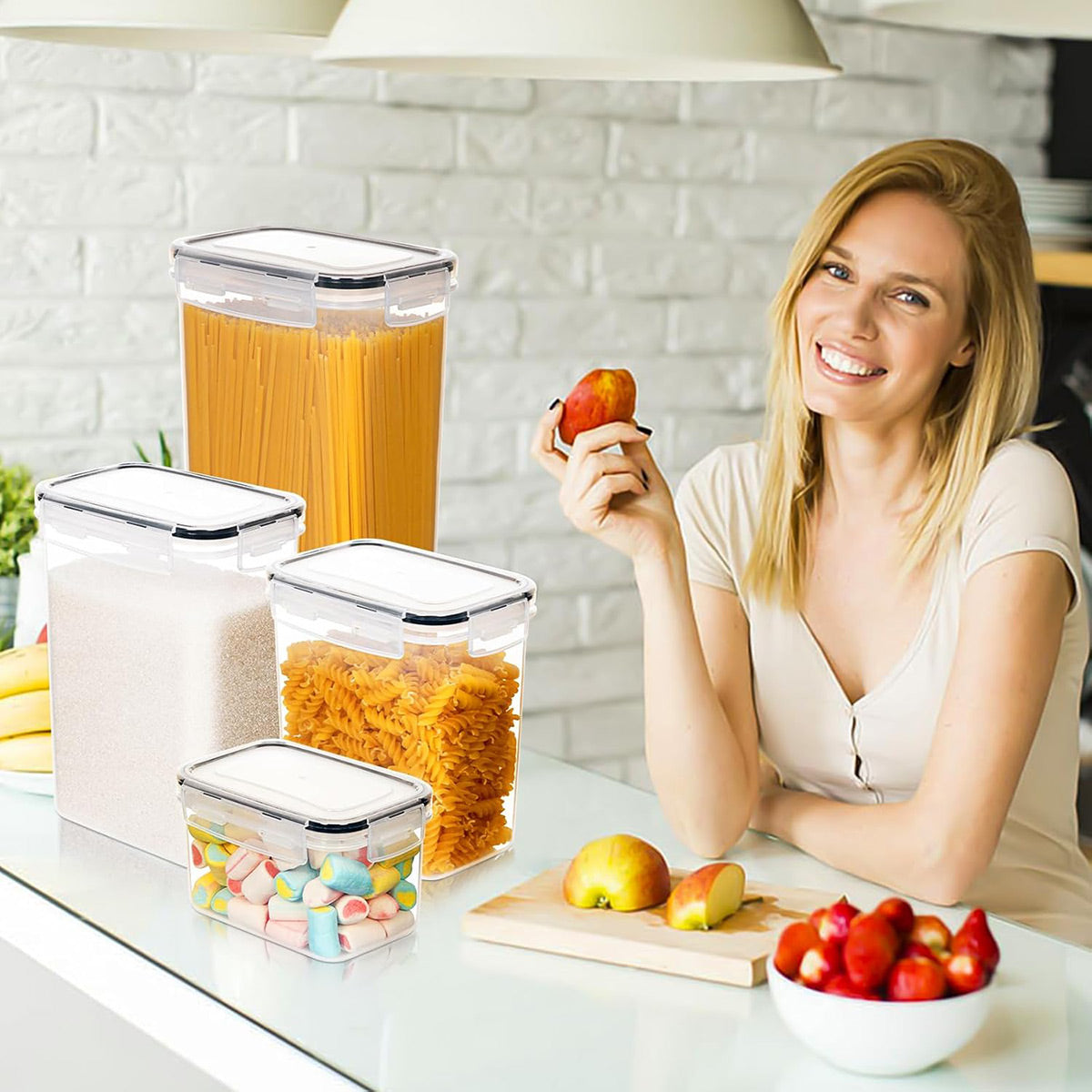 8 Pcs Airtight Food Storage Containers Kitchen Pantry