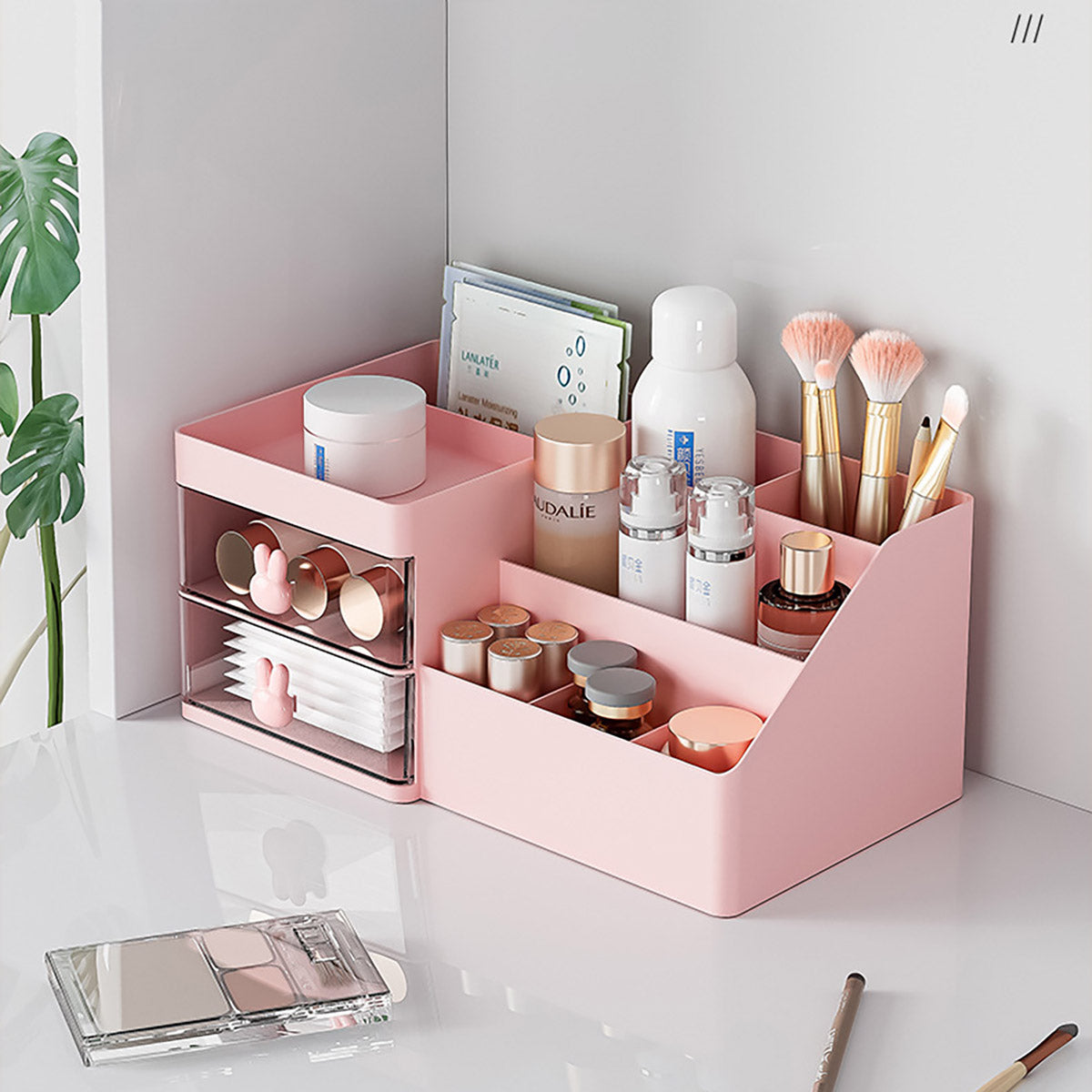 Cartoon Drawer Storage Box Transparent Drawers Rabbit Handle